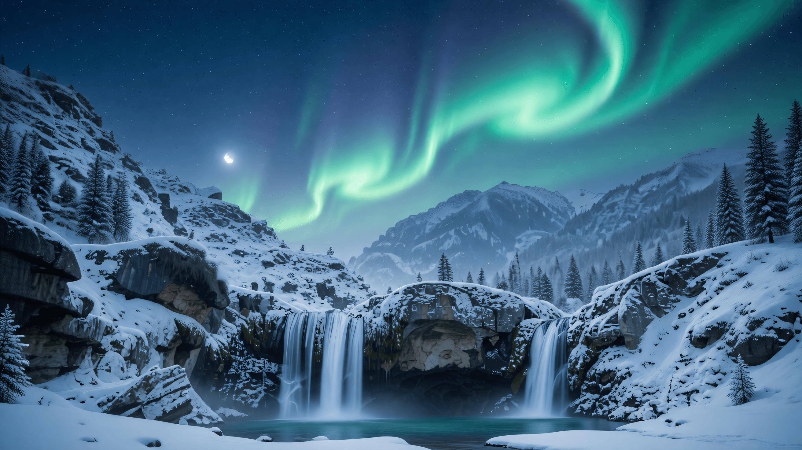 Dreamy Aurora Nature Landscape Redraw｜Northern Lights Photo‑to‑Magic Art