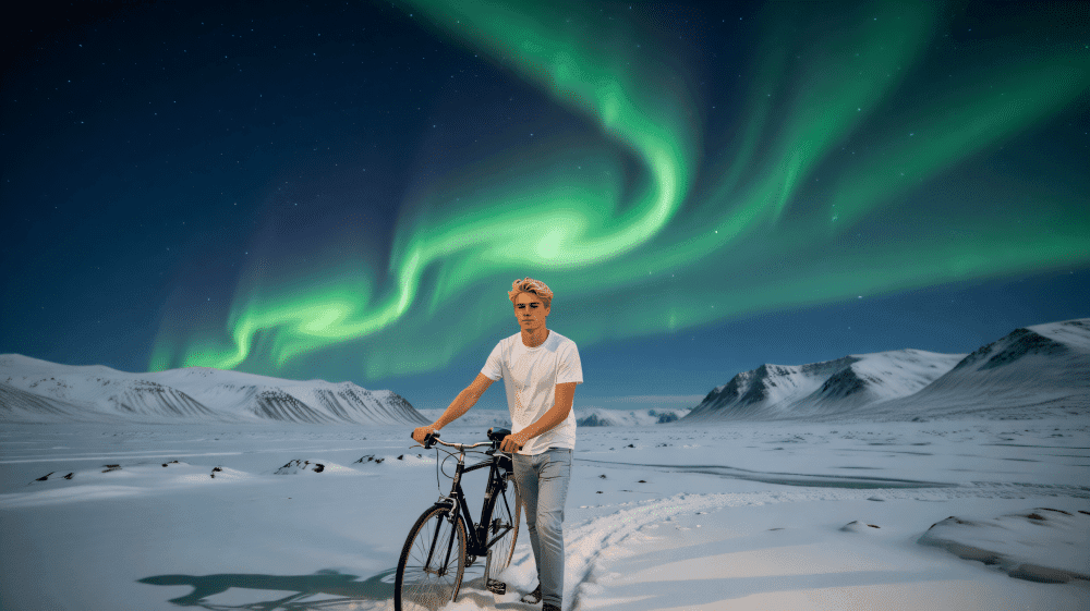 Aurora Borealis Arctic Wilderness Redraw｜Magical Photo‑to‑Polar‑Background Art - after