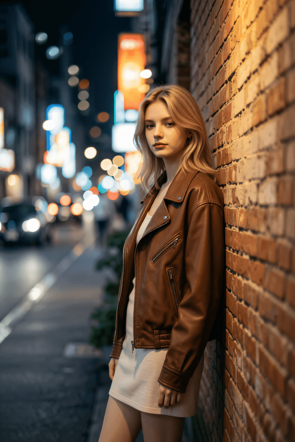 Urban Night Street Candid Portrait｜Neon City Bokeh Vibe - after