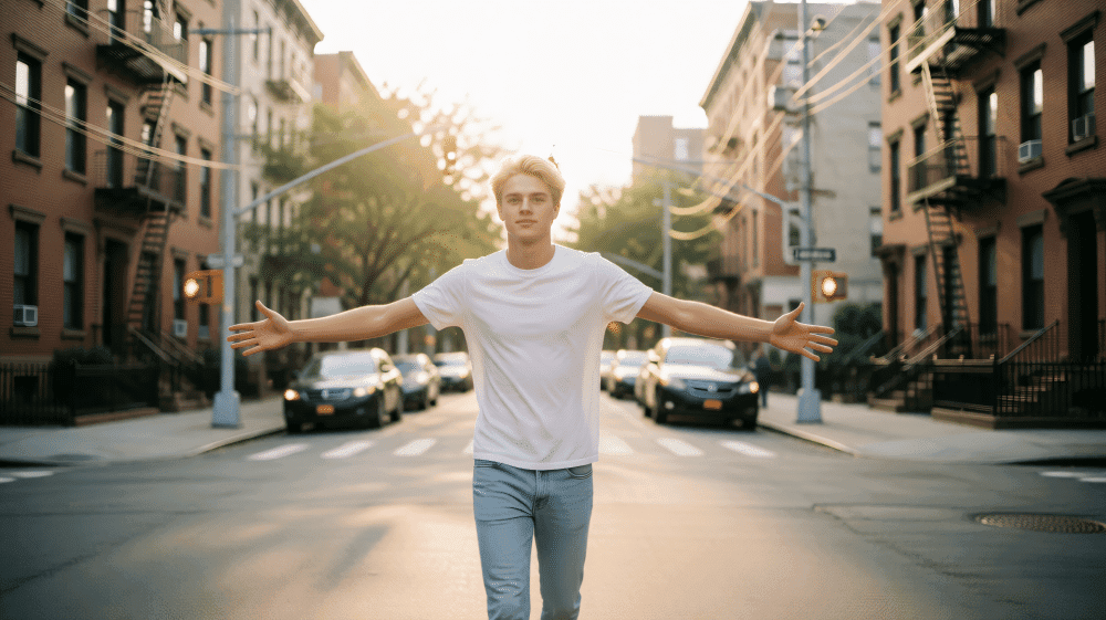 Vintage Film Urban Street Candid Shot｜Retro Sunlit City Street Snapshot - after