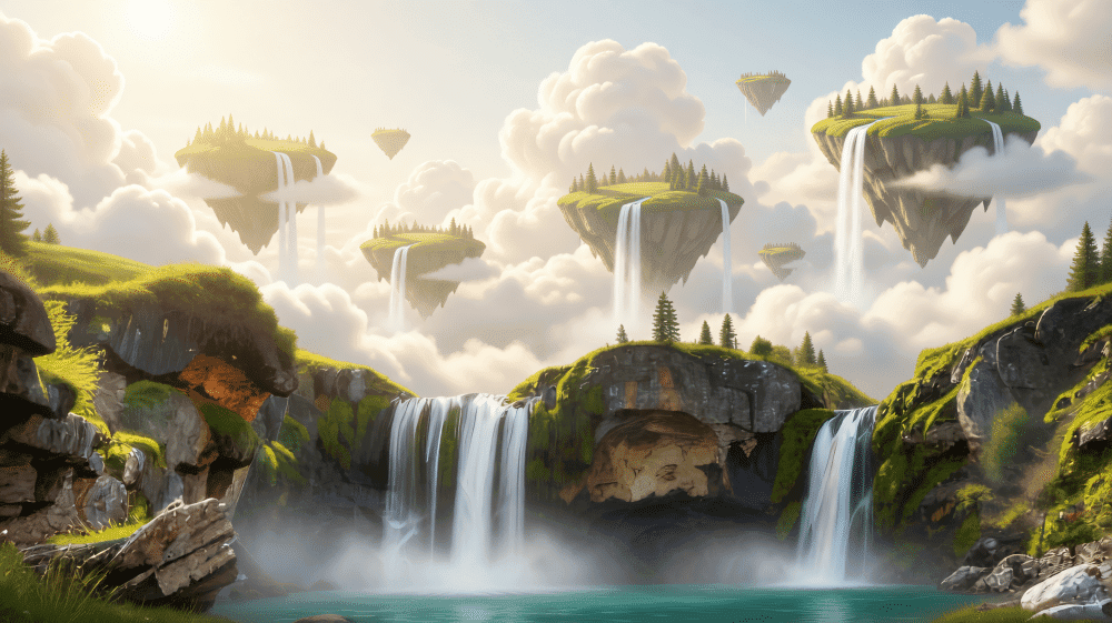 Floating Cloud Island Background Replacer|Sky Floating Island Fantasy Scene - after