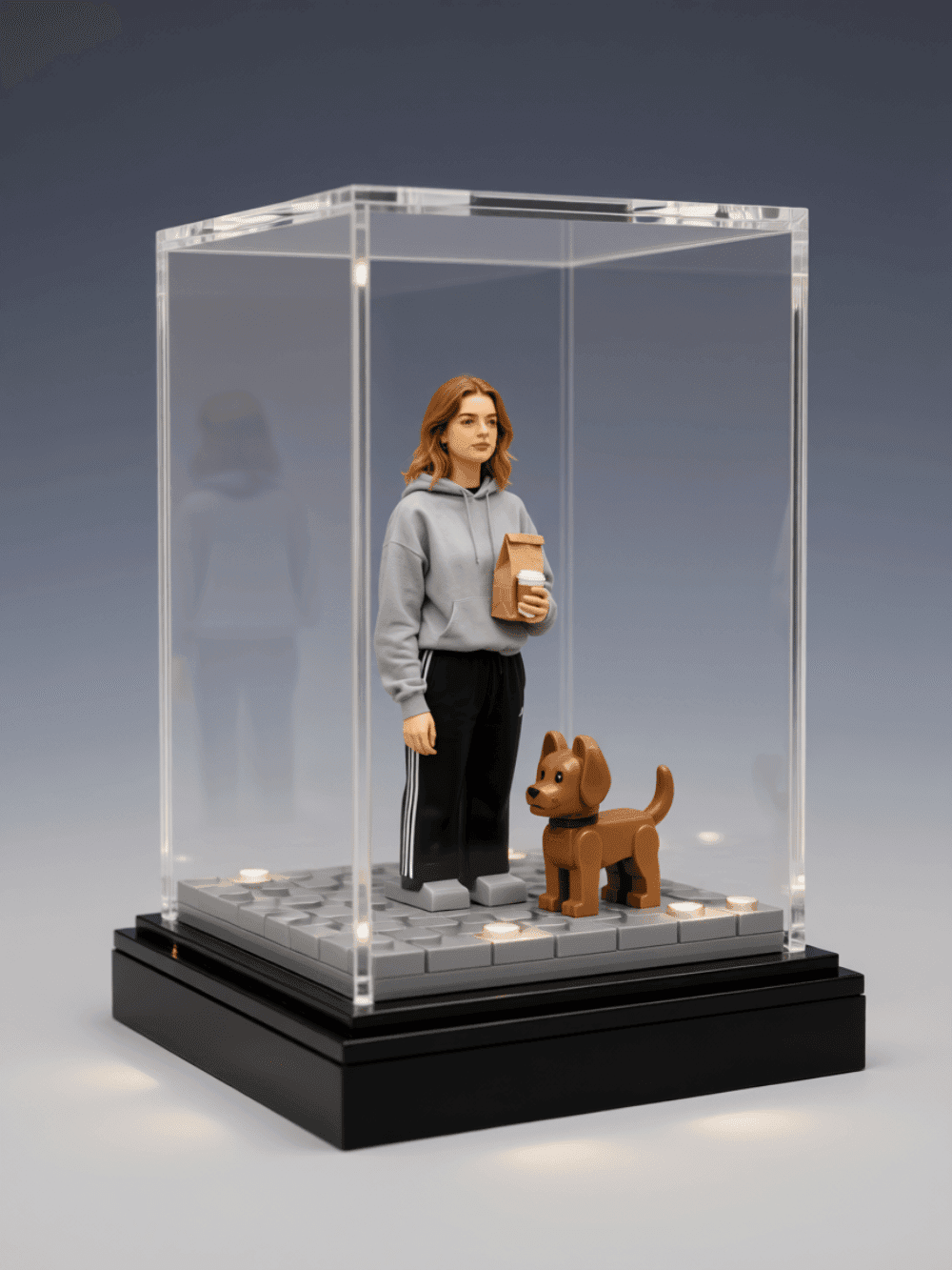 Minifigure Glass Cube Scene Generator|Custom Mini Diorama Art - after