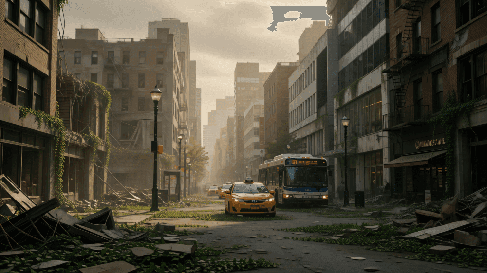 Post‑Apocalyptic Ruin Landscape Redraw|Desolate Photo‑to‑Doom‑Scene‑Art - after