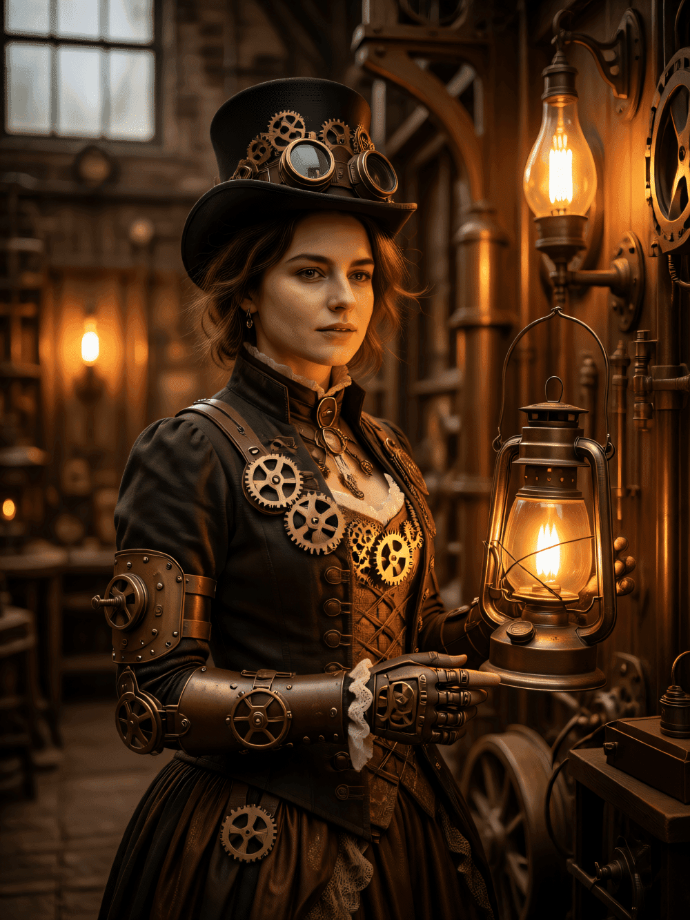 Steampunk Mechanical Portrait Transform|Victorian Sci‑Fi Character Photo Art - after