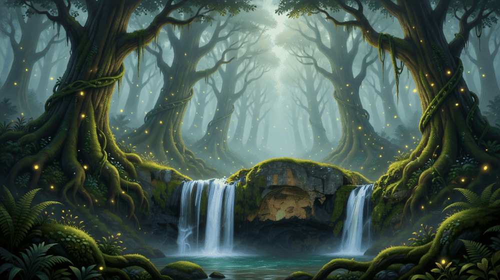 Enchanted Magic Forest Redraw|Mystical Photo‑to‑Fantasy‑Background Art - after