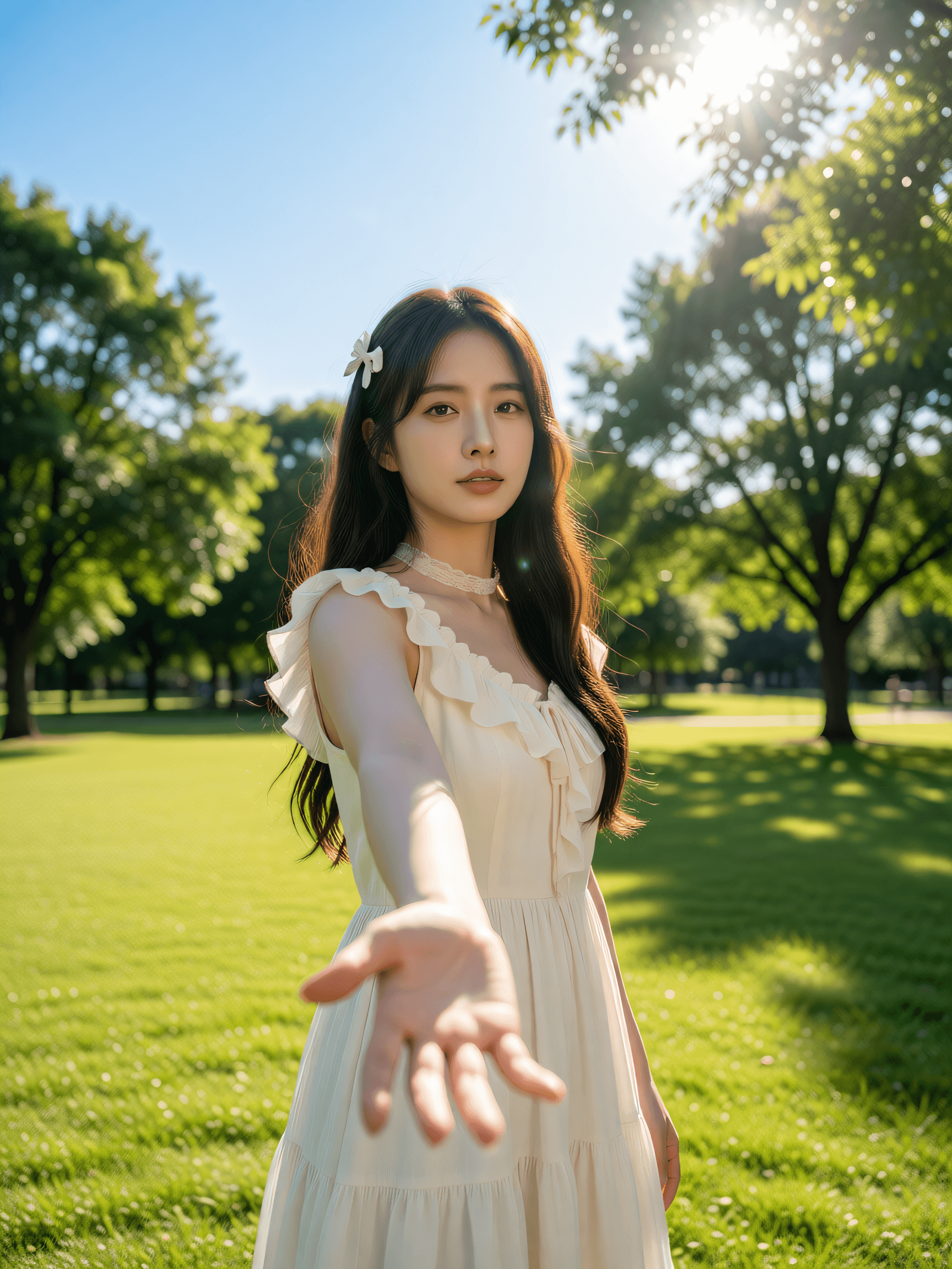 Outdoor Sun‑lit Reach‑Out Portrait Style - after